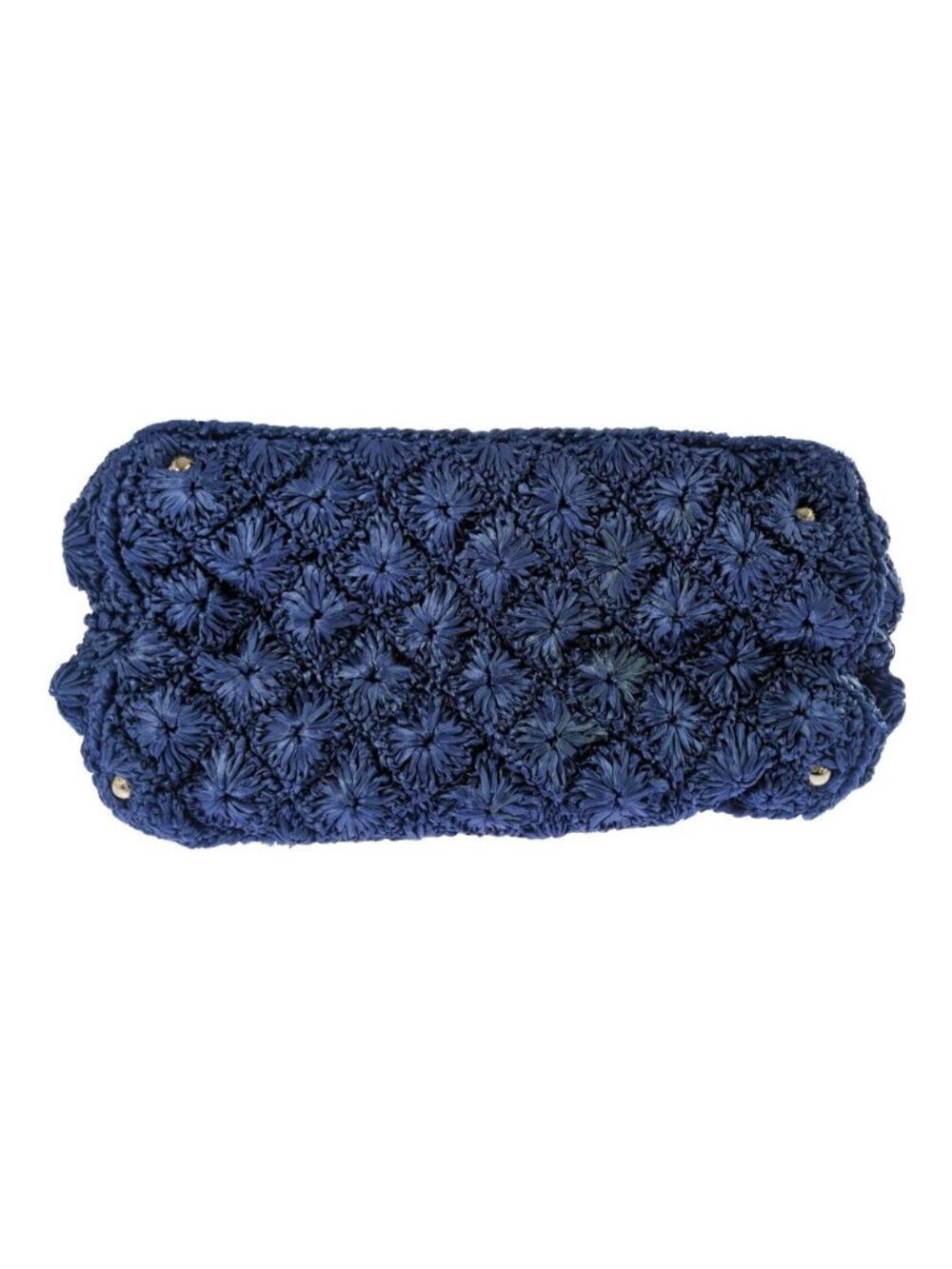 Prada Raffia Crochet Canapa Tote Handbag Triangle Logo Basket Blue Shoulder - Picture 4 of 10